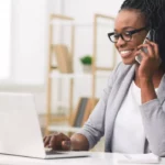 Female entrepreneur on the phone