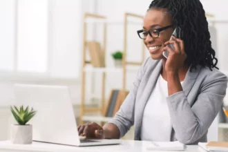 Female entrepreneur on the phone