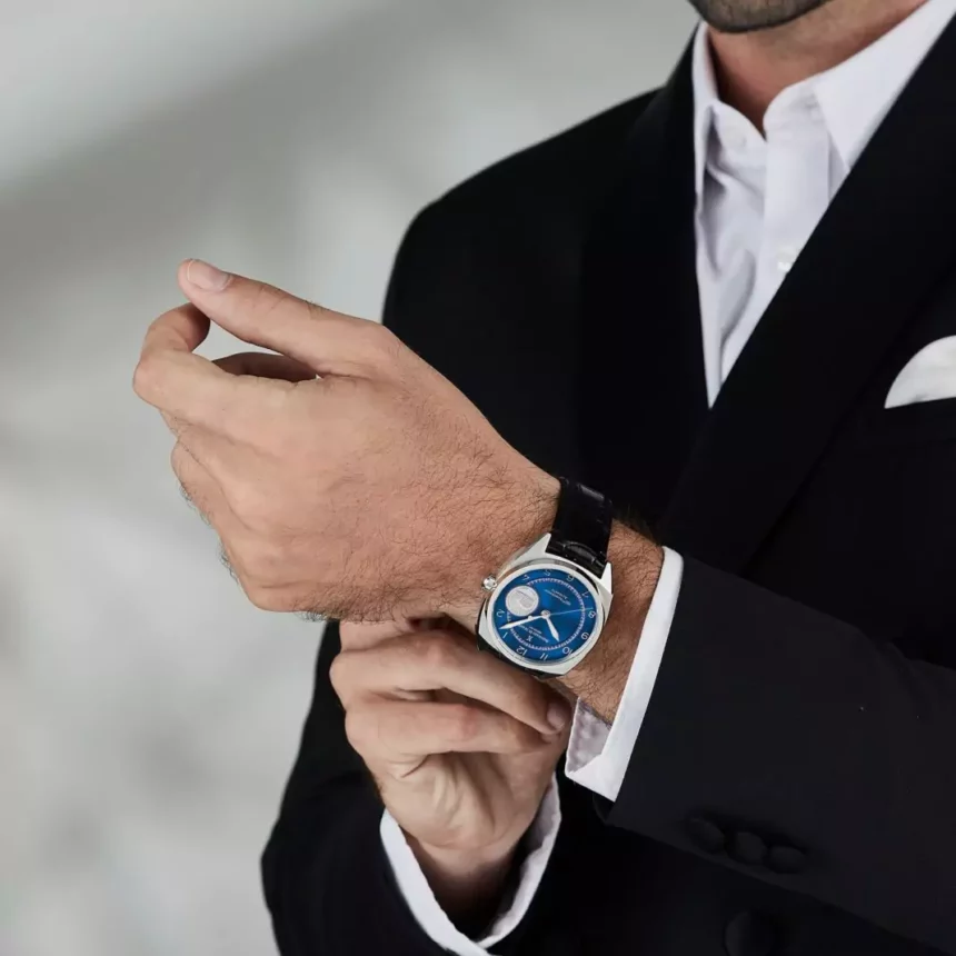 Man adjusting his Bernhard H. Mayer Swiss-made watch